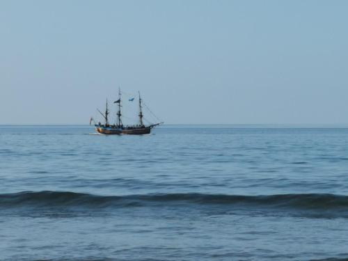 a boat in the middle of the ocean at Grosmont Cottage, Ruswarp in Whitby