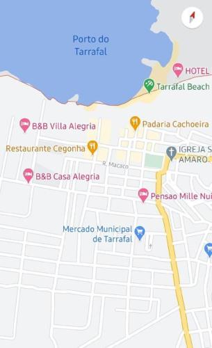 a map of las vegas with pointers to attractions at B&B "Villa Alegria", Tarrafal in Tarrafal