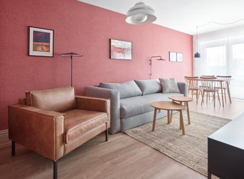 Χώρος καθιστικού στο Apartmány Velká Morava