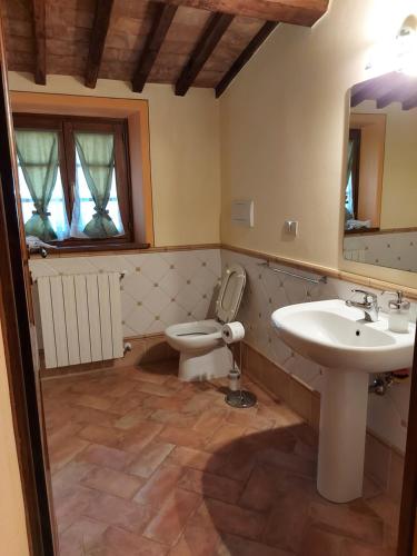 a bathroom with a toilet and a sink at Agriturismo Il Giovannello in Roccastrada