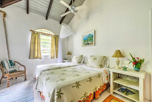 Kama o mga kama sa kuwarto sa Nevis Home with Pool, Stunning Jungle and Ocean Views!