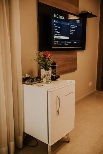 TV a/nebo společenská místnost v ubytování Occitano Apart Hotel