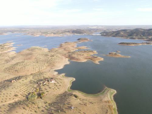 an aerial view of a large body of water at Herdade Monte da Tapada in Alqueva