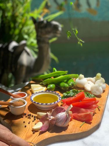 Comida en la casa de huéspedes o alrededores