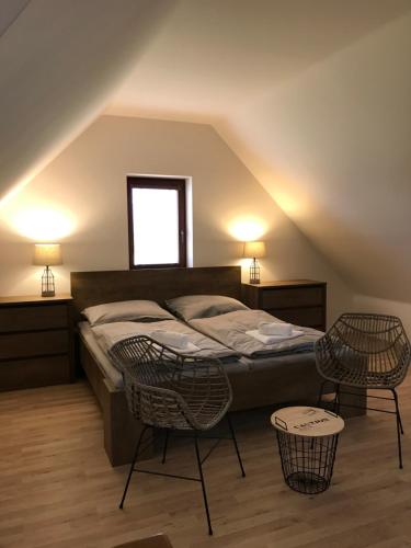 Postel nebo postele na pokoji v ubytování Horské apartmány Na Pastvinách