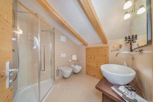 Koupelna v ubytování Hotel Chalet Dlaces