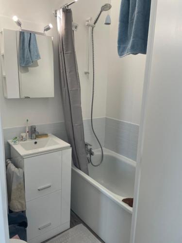 Bilik mandi di Location appartement cabourg 4 pers