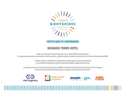 une capture d'écran du nouveau site Web des breyerks dans l'établissement Neuquén Tower Hotel, à Neuquén