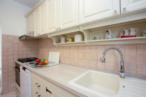 a kitchen with a sink and a counter top at Villa Ruza in Selina