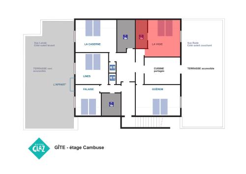 a floor plan of the site office building at Maison Glaz in Gâvres