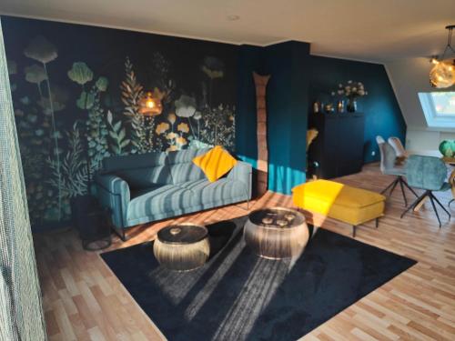 Posezení v ubytování Le duplex d'Albert logement d'exception à Namur
