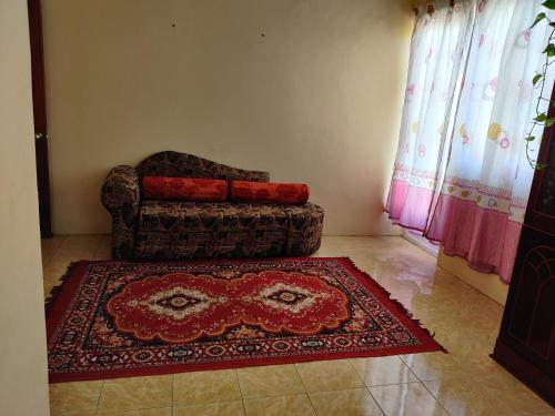 a living room with a couch and a moustache rug at Bob Apartments in Calodyne
