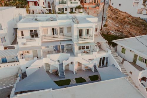 an aerial view of a white house at Anatoli Luxury Studios & Suites in Astypalaia Town