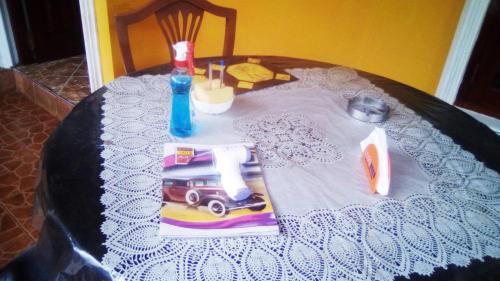a table with a toy car on top of it at Grace Villa Bentota in Bentota