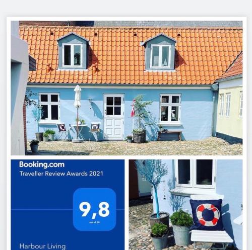 a collage of two pictures of a house at Harbour Living West in Ringkøbing