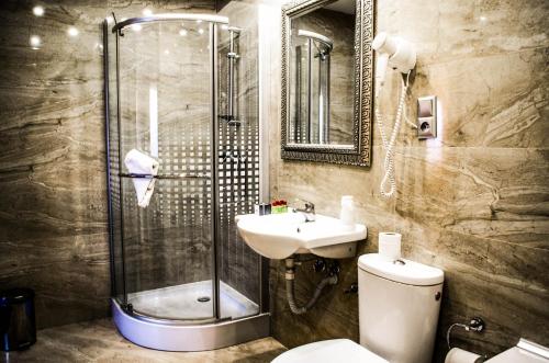 Koupelna v ubytování Hotel Groman