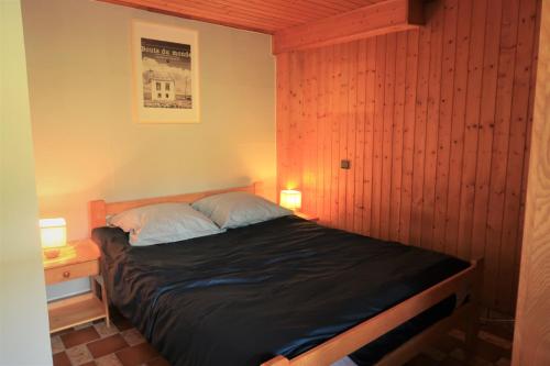 a bedroom with a bed in a room at LACHAT appartement en chalet typique in Le Grand-Bornand