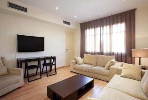 Et sittehjørne på RIUS - Modern apartment in the Montjuic