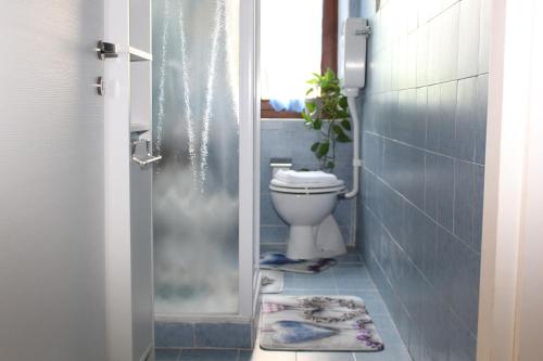 a bathroom with a toilet and a window at Raphael's in Verona Locazione turistica in Verona