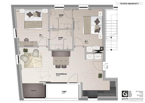 a floor plan of a house at Sima-Apartments in Längenfeld