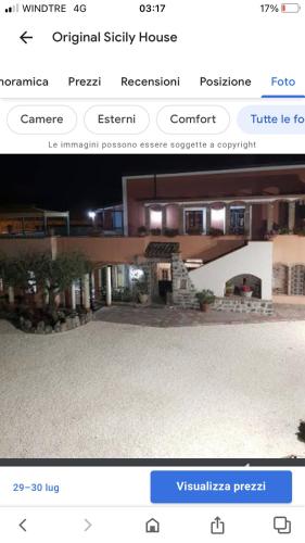 a screenshot of a website of a house at Original Sicily in Santa Venerina