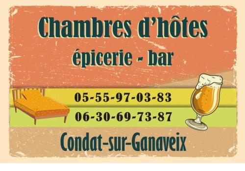 a poster for a chiropractor office with a glass of beer at Chambres d'hotes Condat in Condat-sur-Ganaveix