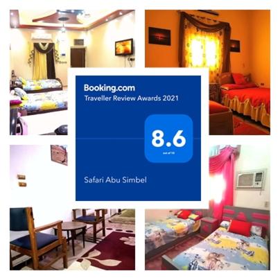 a collage of pictures of a room with a bedroom at Safari Abu Simbel in Abu Simbel