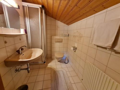 Et badeværelse på Apartement Obweghof Abtenau, Salzburger Land