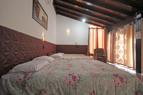 a bedroom with a large bed with pillows on it at Recanto Reino Encantado in Olímpia