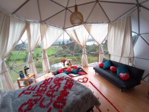 Posezení v ubytování Glamping La Villa