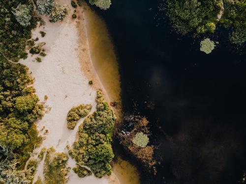 an aerial view of a body of water at Zaras Studios in Zandvoort