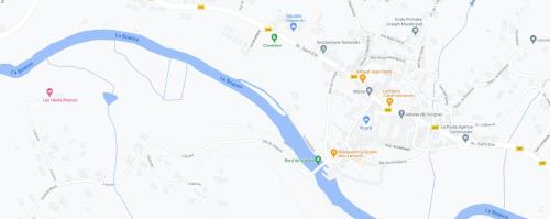 a map of a river with buildings on it at Les hauts Brianço in Solignac