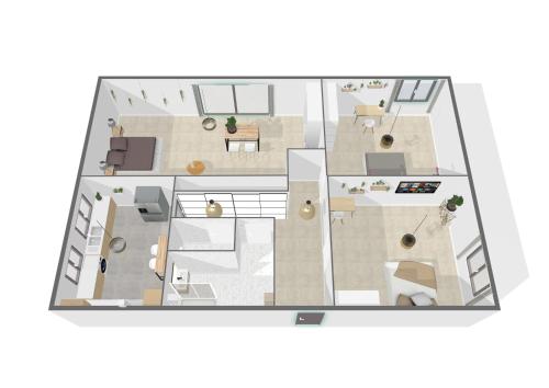 a floor plan of a house at La Garden Room Logement en Colocation in Le Plessis-Robinson