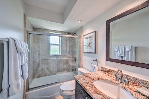 a bathroom with a sink and a shower at Naples Paradise with Private Pool, 4 Mi to Beach! in Naples