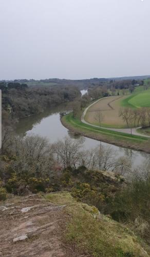 Blick auf einen Fluss von der Spitze eines Hügels in der Unterkunft La halte de la vilaine in Sainte-Anne-sur-Vilaine