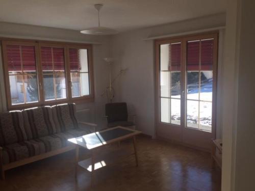 阿德爾博登的住宿－Apartment Lucie by Interhome，带沙发、桌子和窗户的客厅