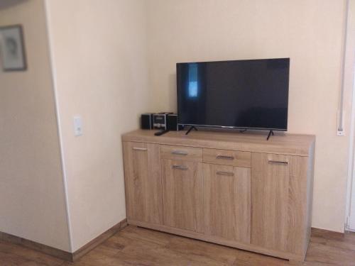 Televisyen dan/atau pusat hiburan di Untere Ferienwohnung Asshoff in Ahorn