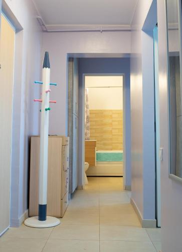 a room with a missile in the middle of a hallway at Diana Sunshine Apartment in Tulcea