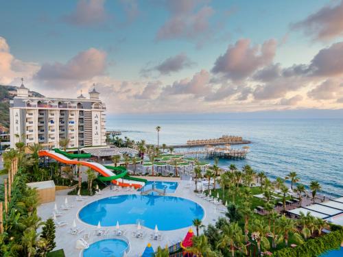 an aerial view of a resort with a water park at ARIA RESORT & SPA HOTEL Ultra All Inclusive in Konaklı