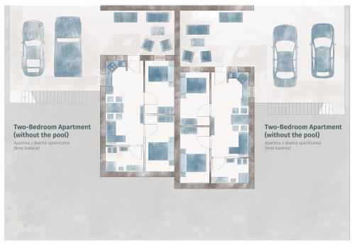 Půdorys ubytování Salinea Apartments