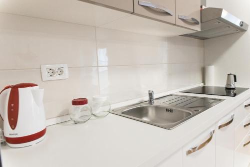 Kuchyň nebo kuchyňský kout v ubytování Apartment Zara - luxury apartment with private pool