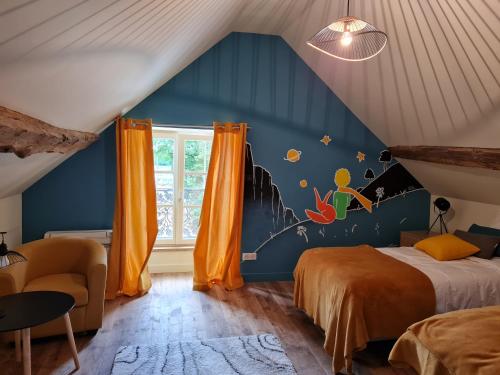 Katil atau katil-katil dalam bilik di Chez Clément