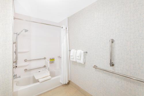 a bathroom with a shower and a sink at Holiday Inn Express & Suites - Phoenix - Airport North, an IHG Hotel in Phoenix