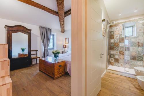 Koupelna v ubytování Agriturismo Le Fonti
