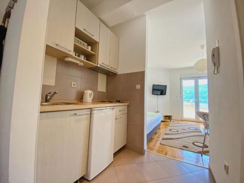 Η κουζίνα ή μικρή κουζίνα στο Apartments Bellevue - Otasevic