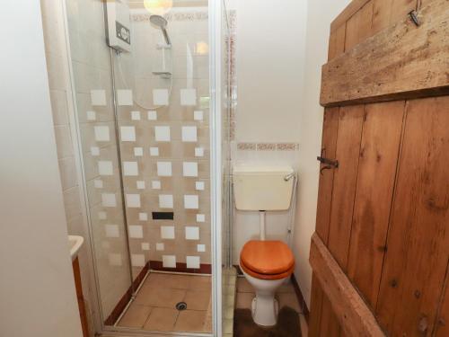 un bagno con wc e doccia di Woldsend Cottage a Horncastle
