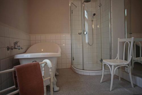 ein Bad mit einer Dusche, einem WC und einem Waschbecken in der Unterkunft Bed and Breakfast Casa Locarno in Locarno