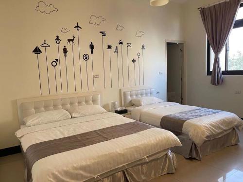 Cama o camas de una habitación en Meet Xiashu
