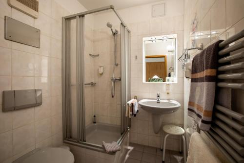 Koupelna v ubytování Hotel Brückenschänke