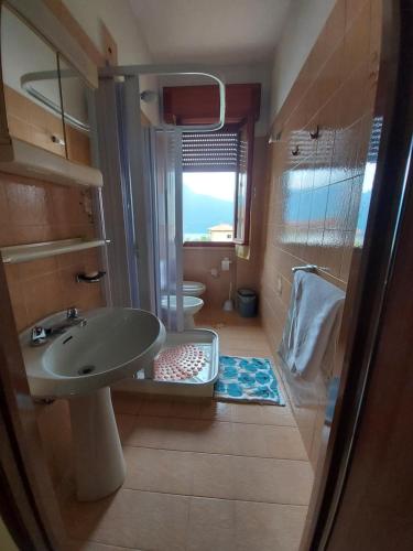 グラヴェドーナにあるCasa Mariaの小さなバスルーム(洗面台、トイレ付)